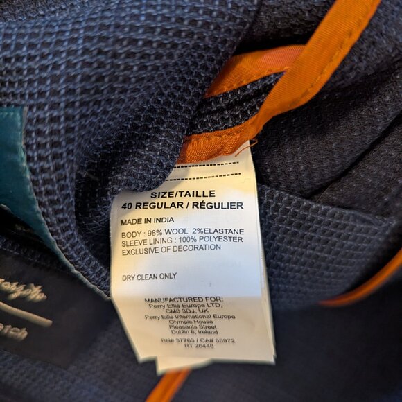 Men's Perry Ellis Wool Textured Blazer 40R - Picture 3 of 10